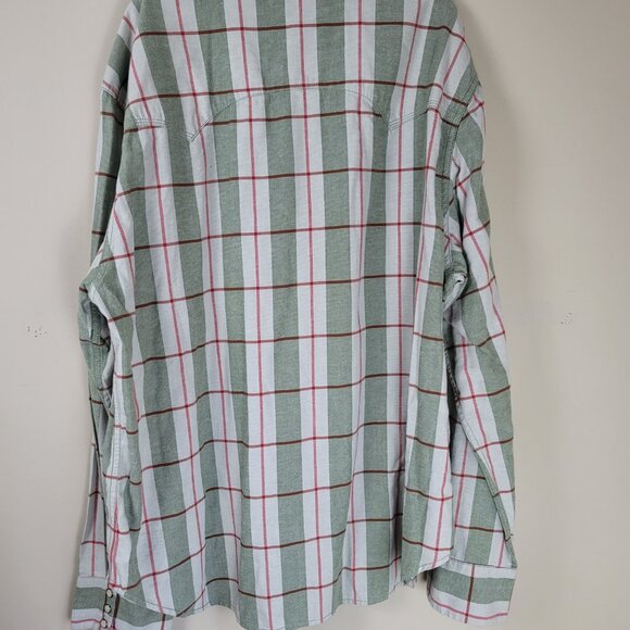 Artful Dodger Men Snap Button Long Sleeve Plaid Shirt Size 4XL - Picture 3 of 12